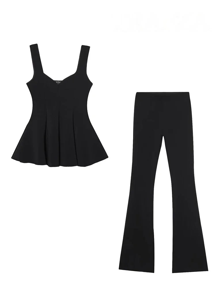 Perfect Match Peplum Top & Flared Trouser Set