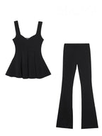 Perfect Match Peplum Top & Flared Trouser Set