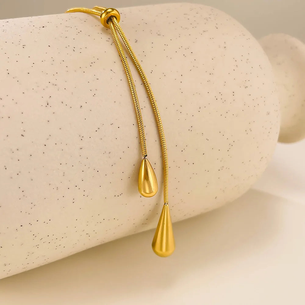 Cascade Teardrop Lariat Necklace
