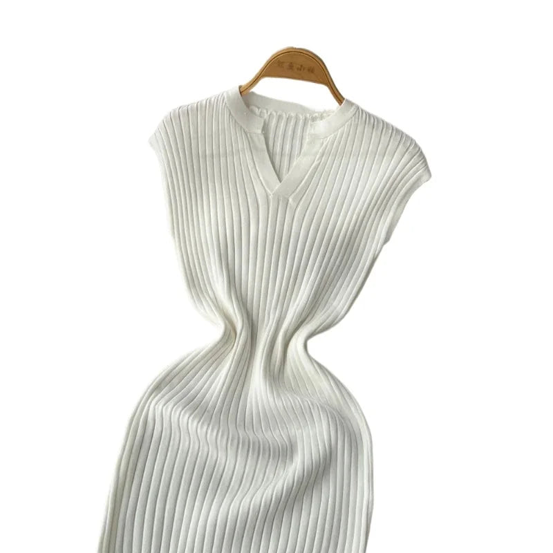Vestido midi de canalé Mírame Dos Veces