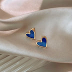 Pendientes de botón con corazón Amor