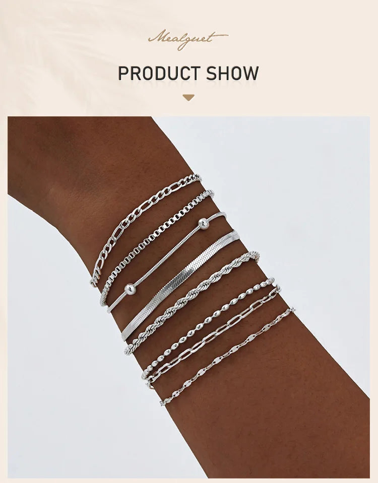 Liquid Silver-Tone Layering Bracelet