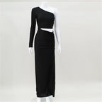 Jaw Drop One-Shoulder Maxi Dress