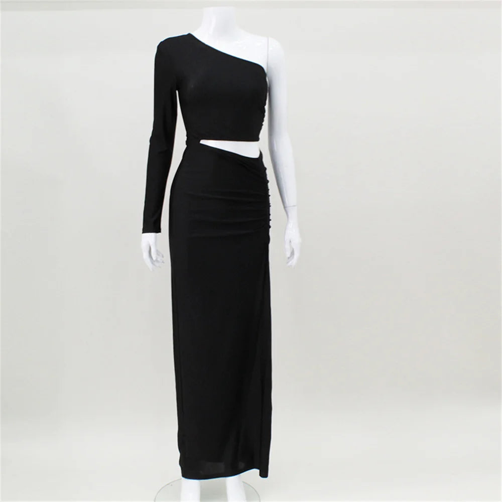 Jaw Drop One-Shoulder Maxi Dress