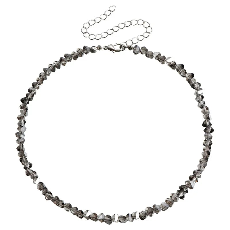 Halo Crystal-Glass Beaded Choker