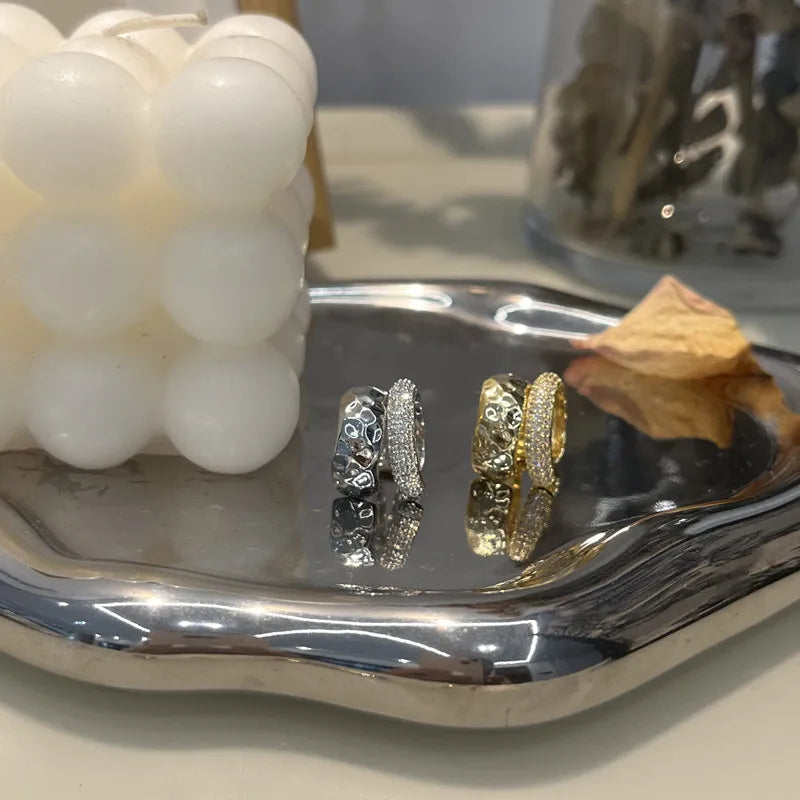Duet Hammered & Pavé Ear Cuff