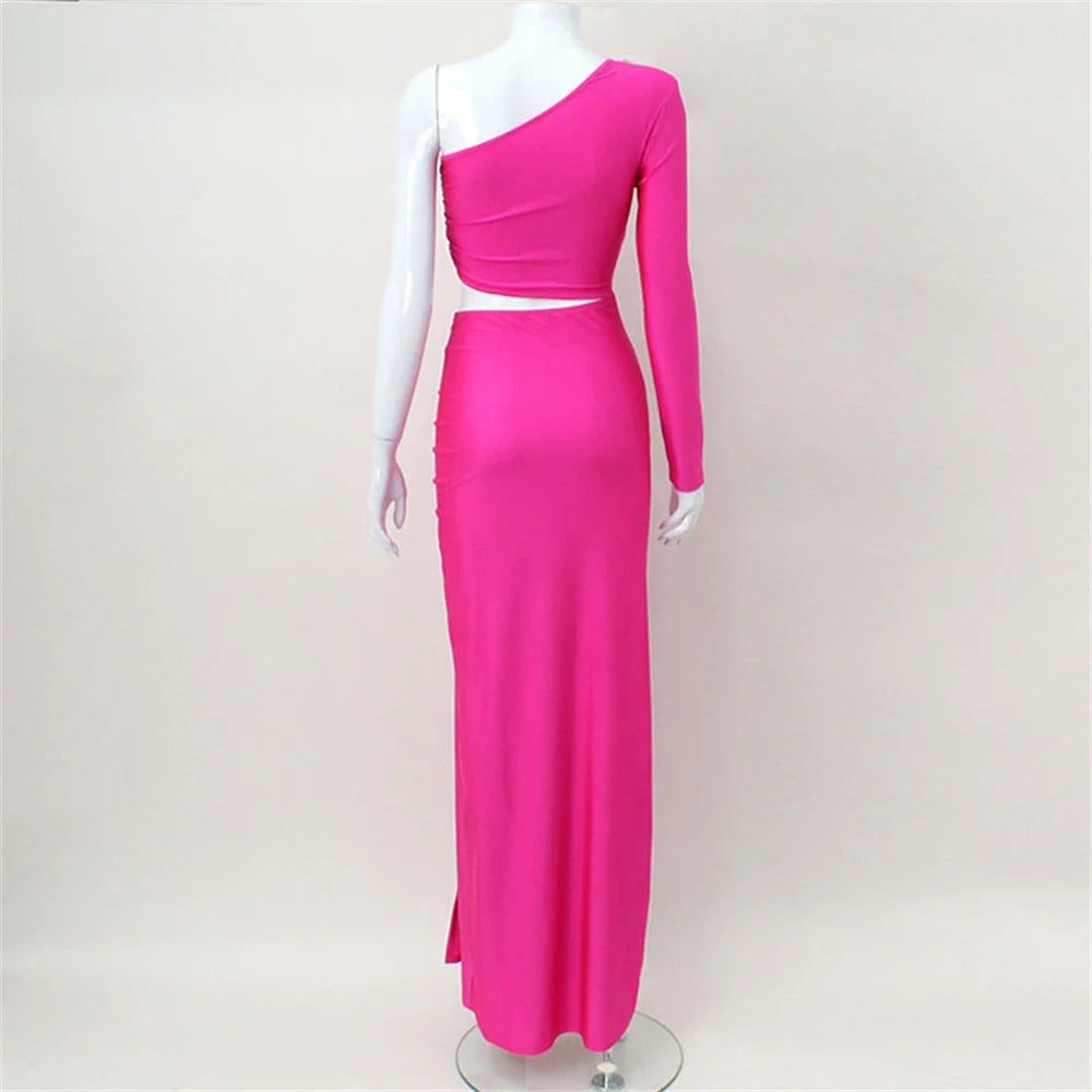 Jaw Drop One-Shoulder Maxi Dress