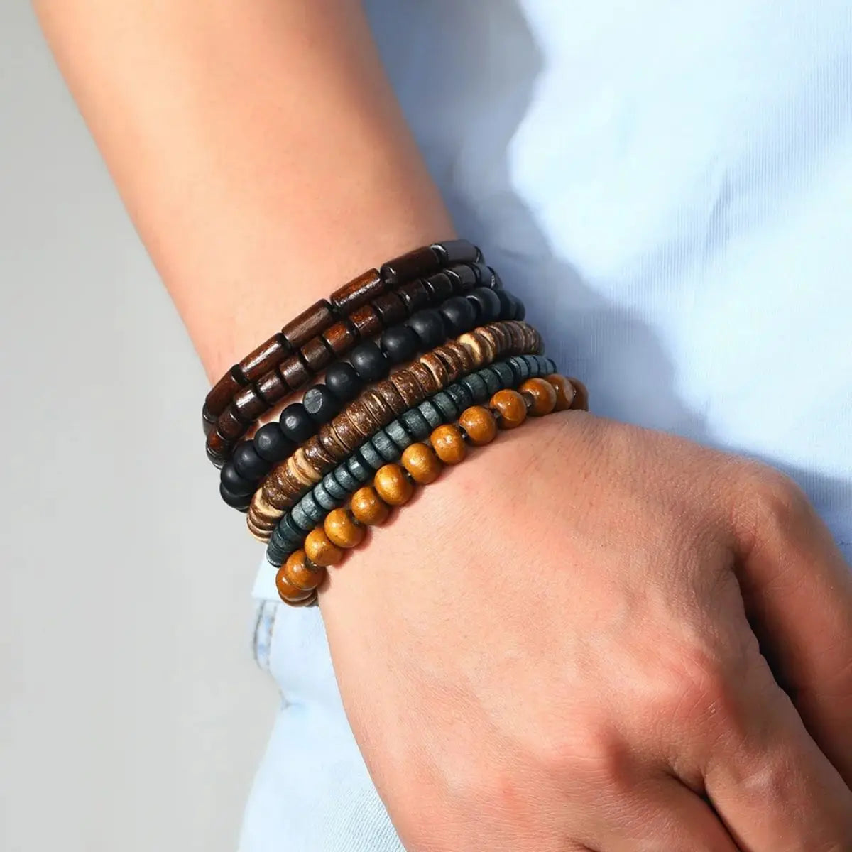 Driftwood Six-Piece Beaded Bracelet Set
