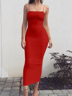 Vestido de tirantes con escote cuadrado A las Seis
