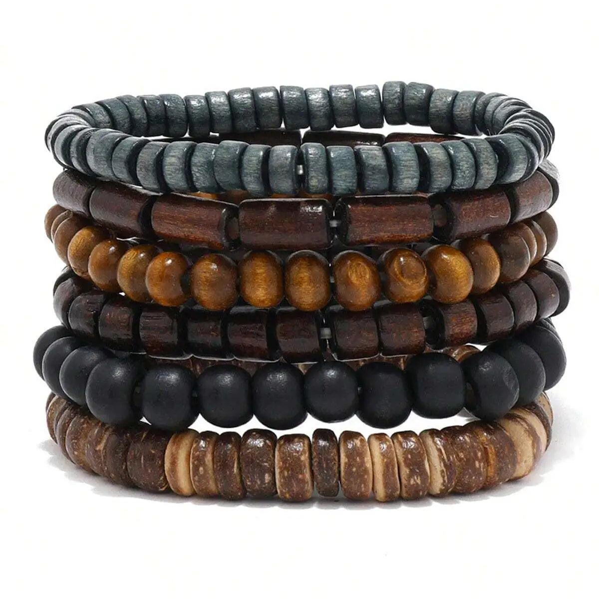 Driftwood Six-Piece Beaded Bracelet Set