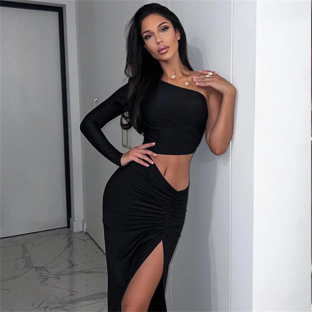 Jaw Drop One-Shoulder Maxi Dress