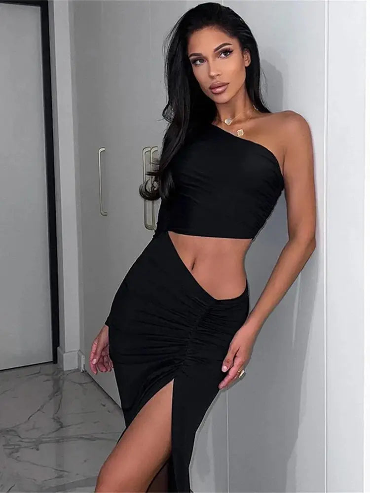 Jaw Drop One-Shoulder Maxi Dress