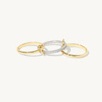 Entwined Two-Tone Crystal Ring