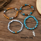 Nomad Turquoise-Tone Beaded Bracelet Stack