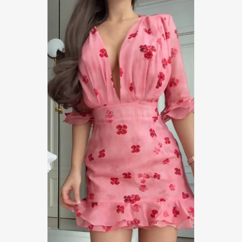 Lemon Kiss Ruffle Mini Dress