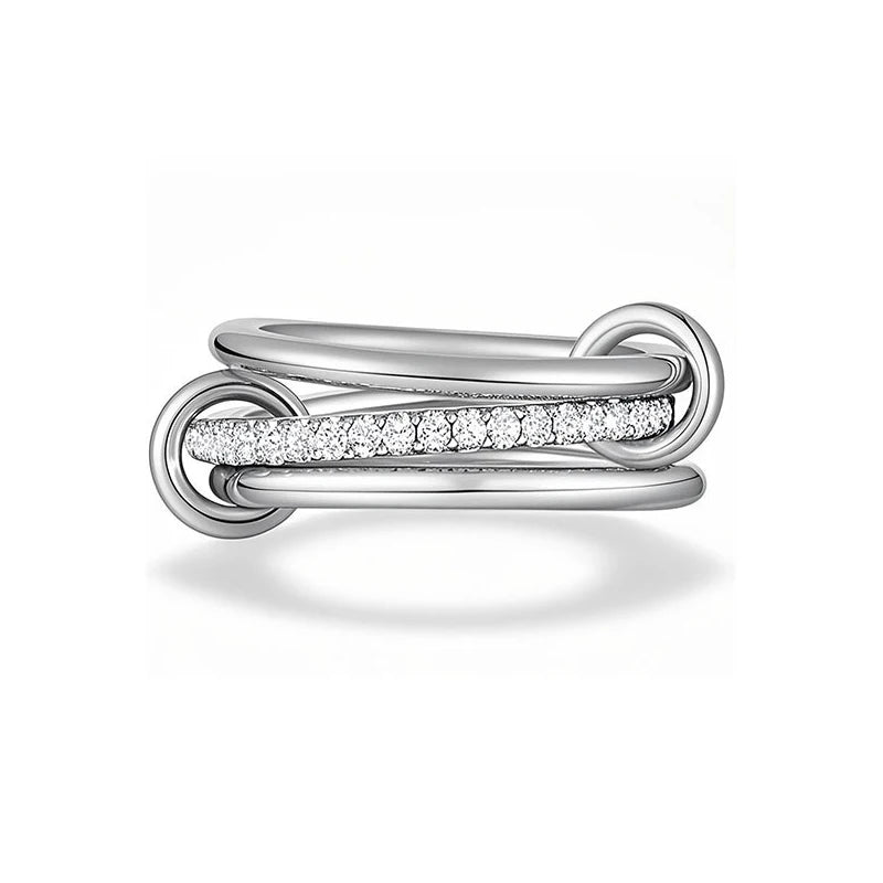Entwined Two-Tone Crystal Ring
