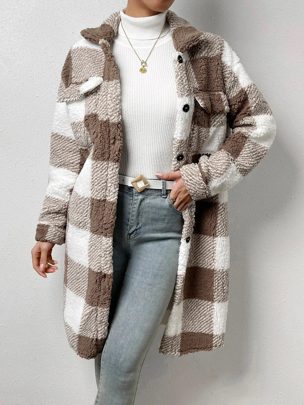 Heiress Check Fleece Coat