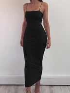 Vestido de tirantes con escote cuadrado A las Seis