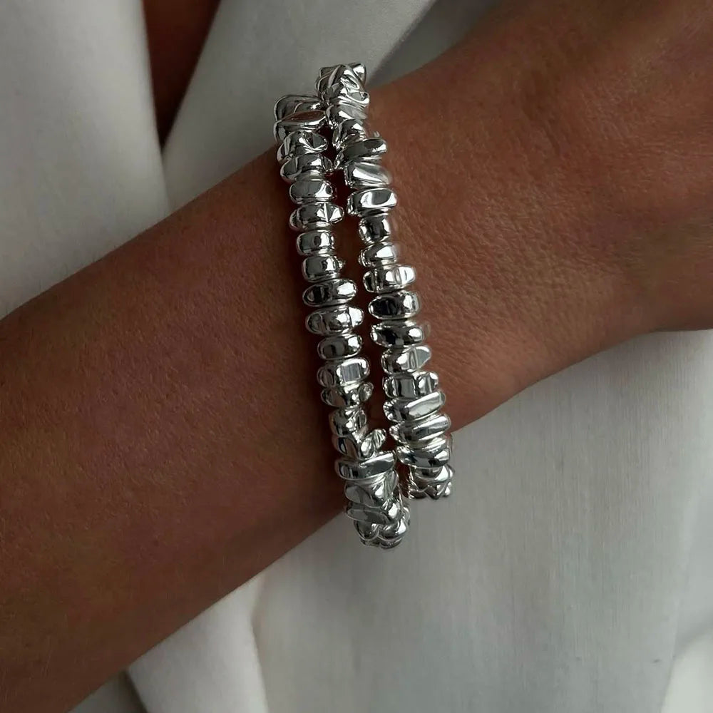 Moonlit Faux-Pearl & Silver-Tone Bracelet Set