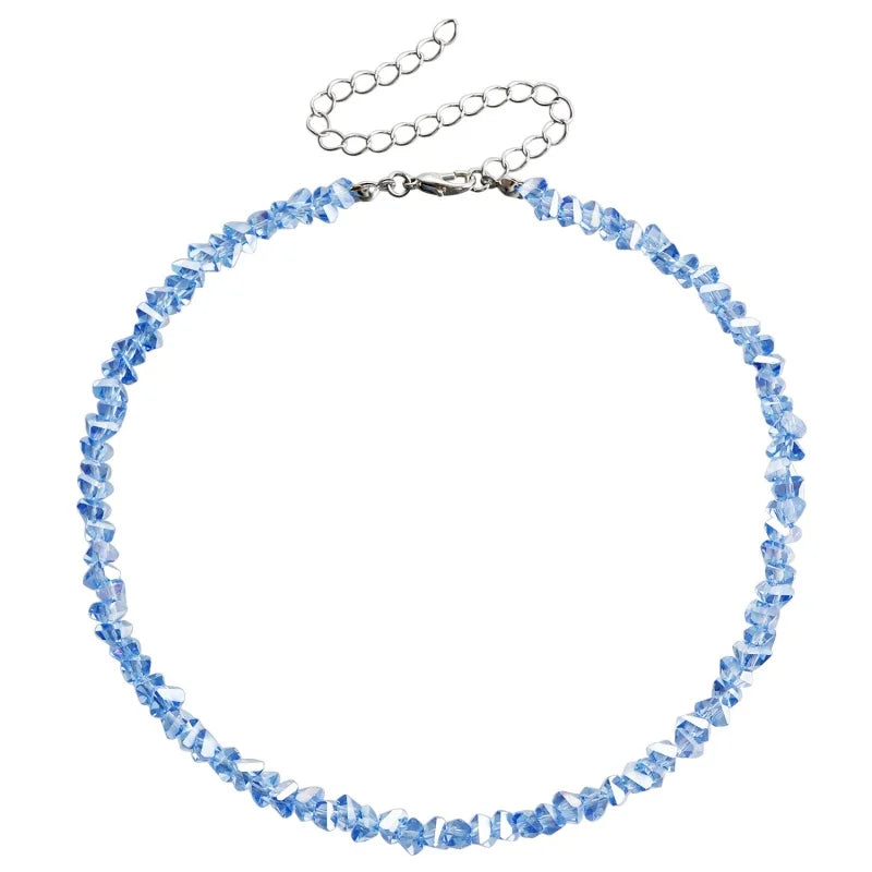 Halo Crystal-Glass Beaded Choker