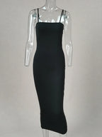 Vestido de tirantes con escote cuadrado A las Seis