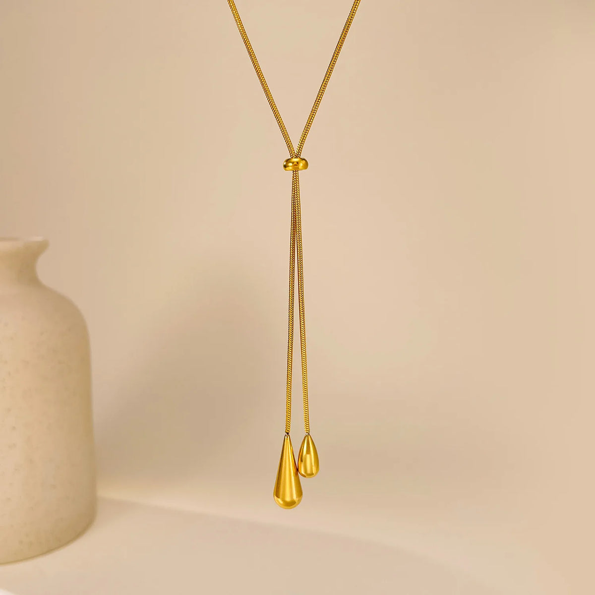 Cascade Teardrop Lariat Necklace