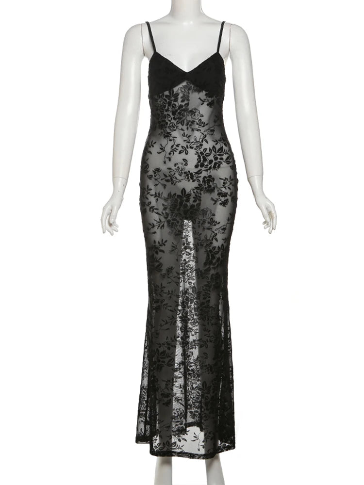 Now You See Me Sheer Floral Dress