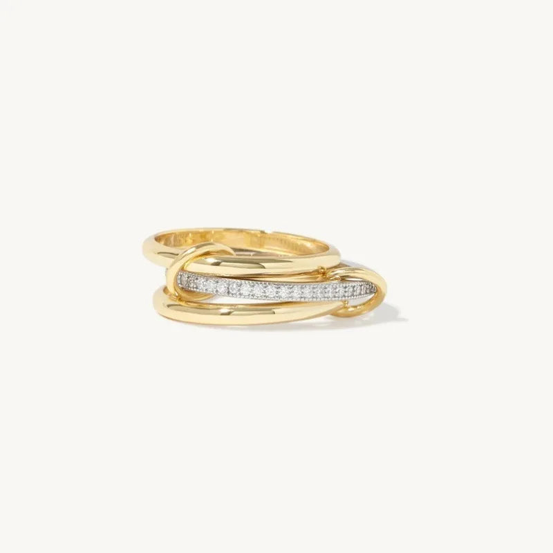 Entwined Two-Tone Crystal Ring