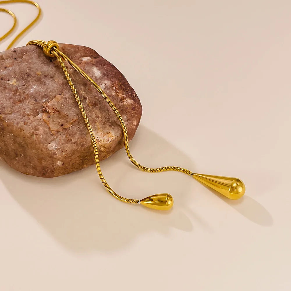 Cascade Teardrop Lariat Necklace