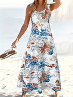 Golden Hour Ornate Print Sleeveless Dress