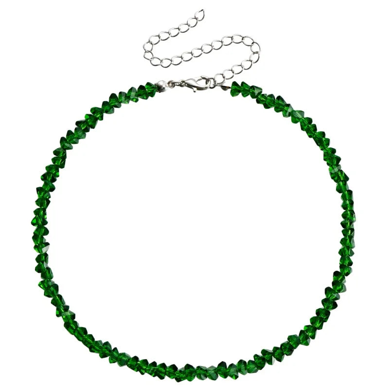 Halo Crystal-Glass Beaded Choker