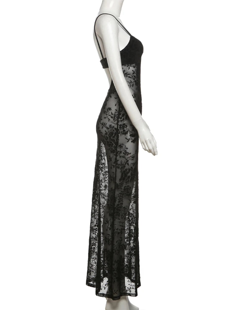 Now You See Me Sheer Floral Dress