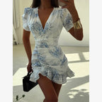 Lemon Kiss Ruffle Mini Dress