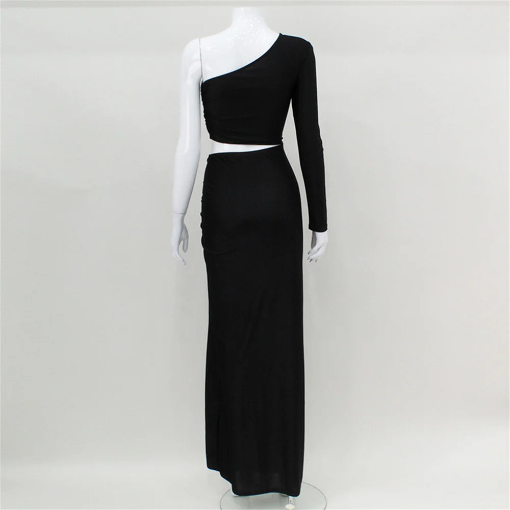 Jaw Drop One-Shoulder Maxi Dress