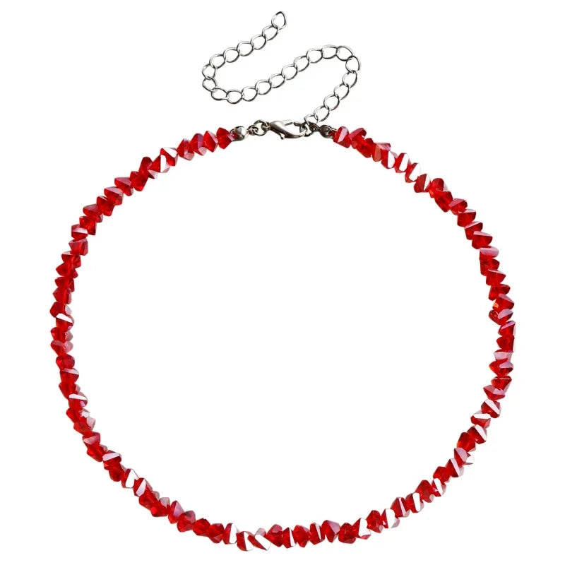 Halo Crystal-Glass Beaded Choker