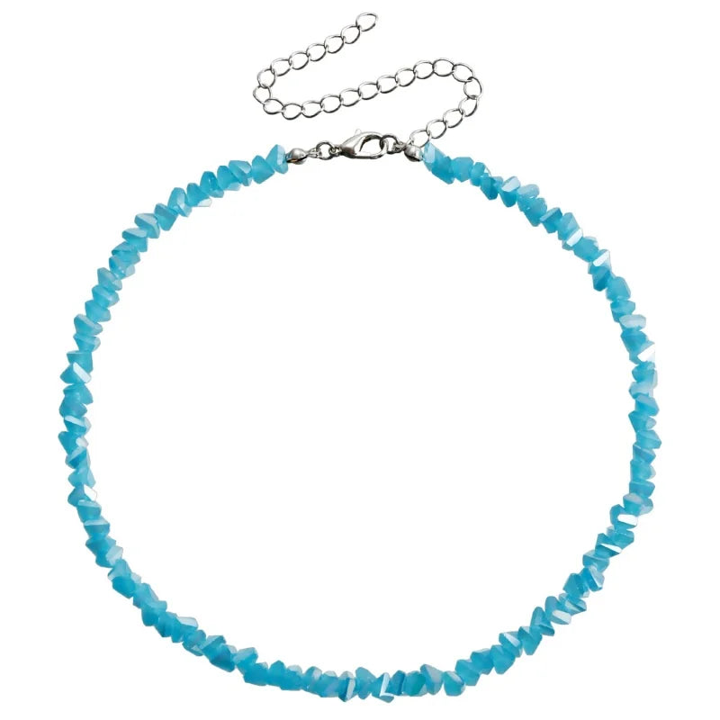 Halo Crystal-Glass Beaded Choker