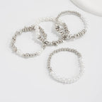 Set de pulseras de perlas sintéticas Luz de Luna