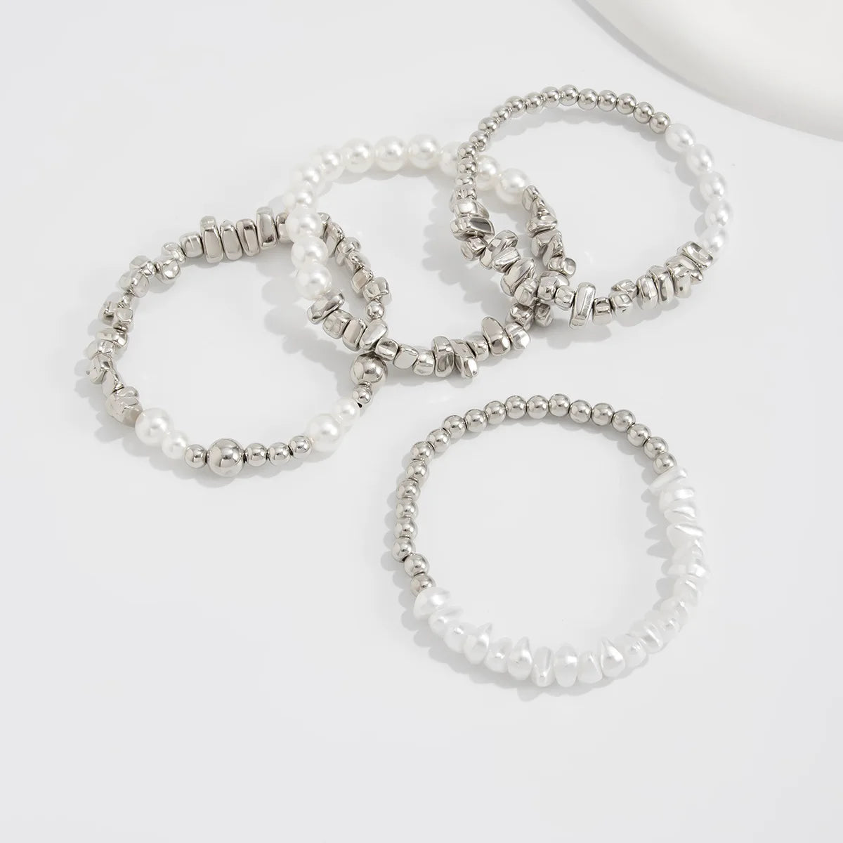 Moonlit Faux-Pearl & Silver-Tone Bracelet Set
