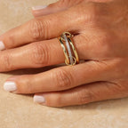 Entwined Two-Tone Crystal Ring
