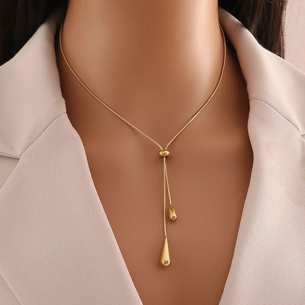 Cascade Teardrop Lariat Necklace