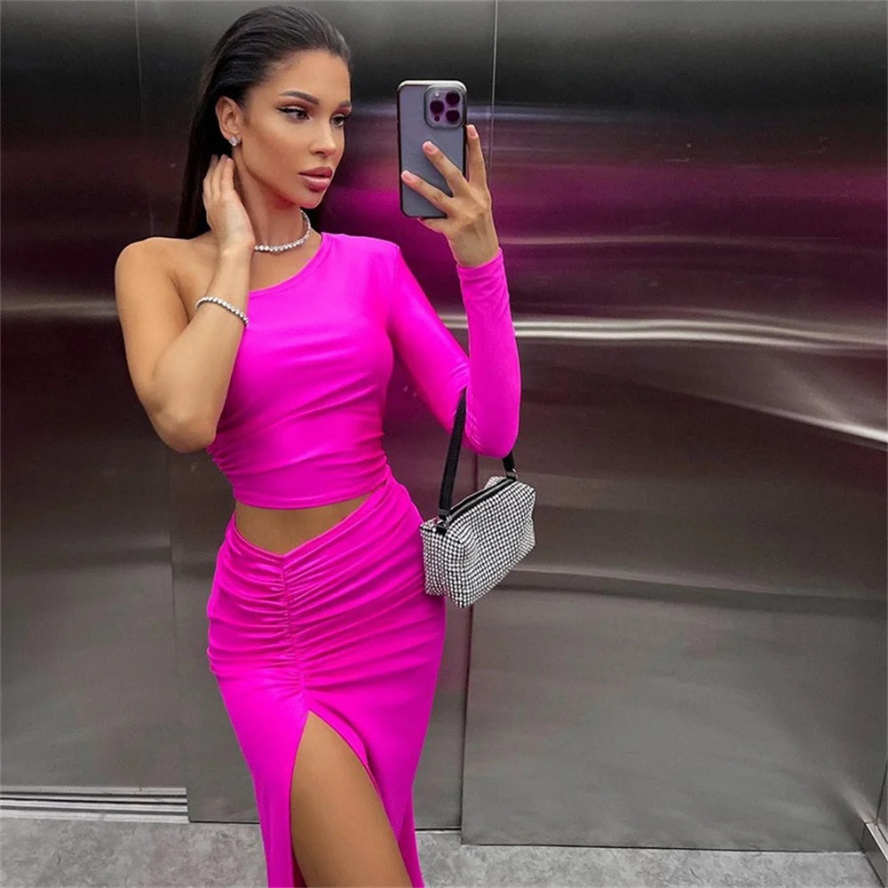 Jaw Drop One-Shoulder Maxi Dress