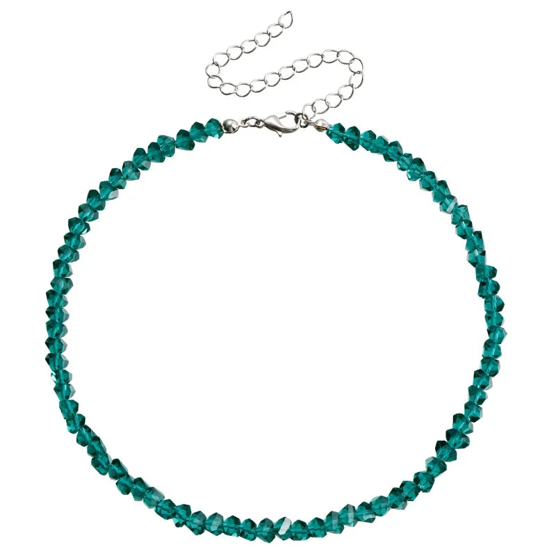 Halo Crystal-Glass Beaded Choker