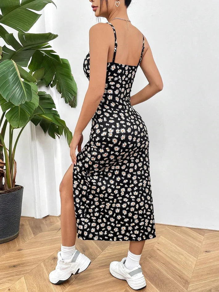 Walk This Way Slit Midi Dress