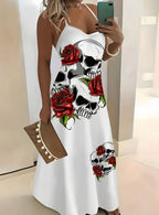 Dark Romance Skull & Rose Slip Dress
