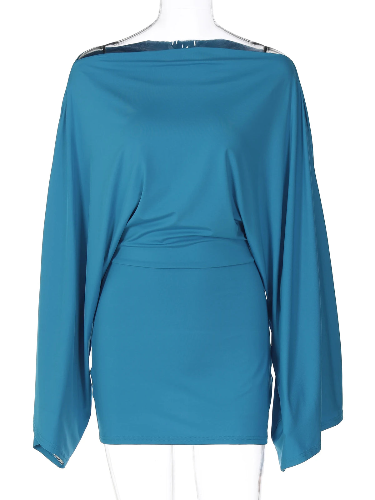 Make An Entrance Cape-Sleeve Mini Dress