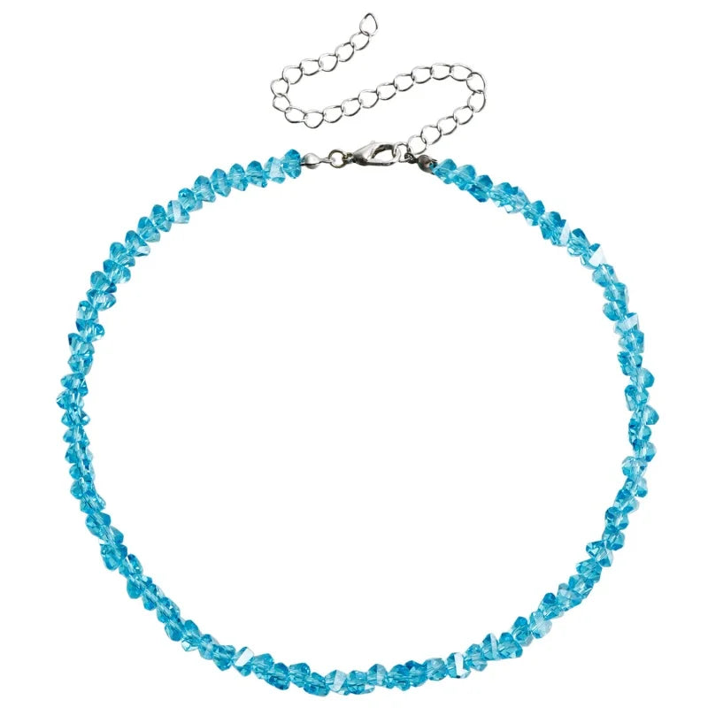 Halo Crystal-Glass Beaded Choker