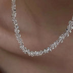 Halo Crystal-Glass Beaded Choker