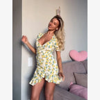 Lemon Kiss Ruffle Mini Dress
