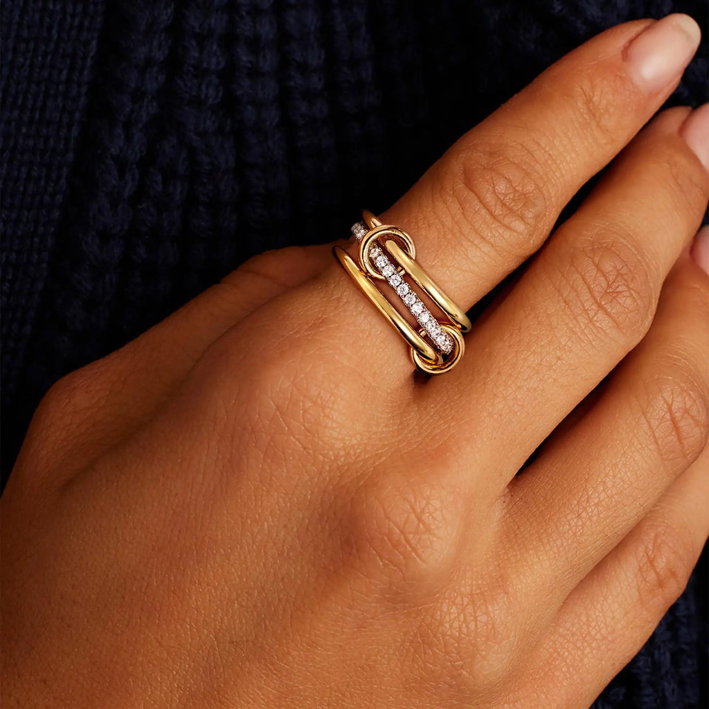 Entwined Two-Tone Crystal Ring