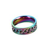 Edge Chain Spinner Ring